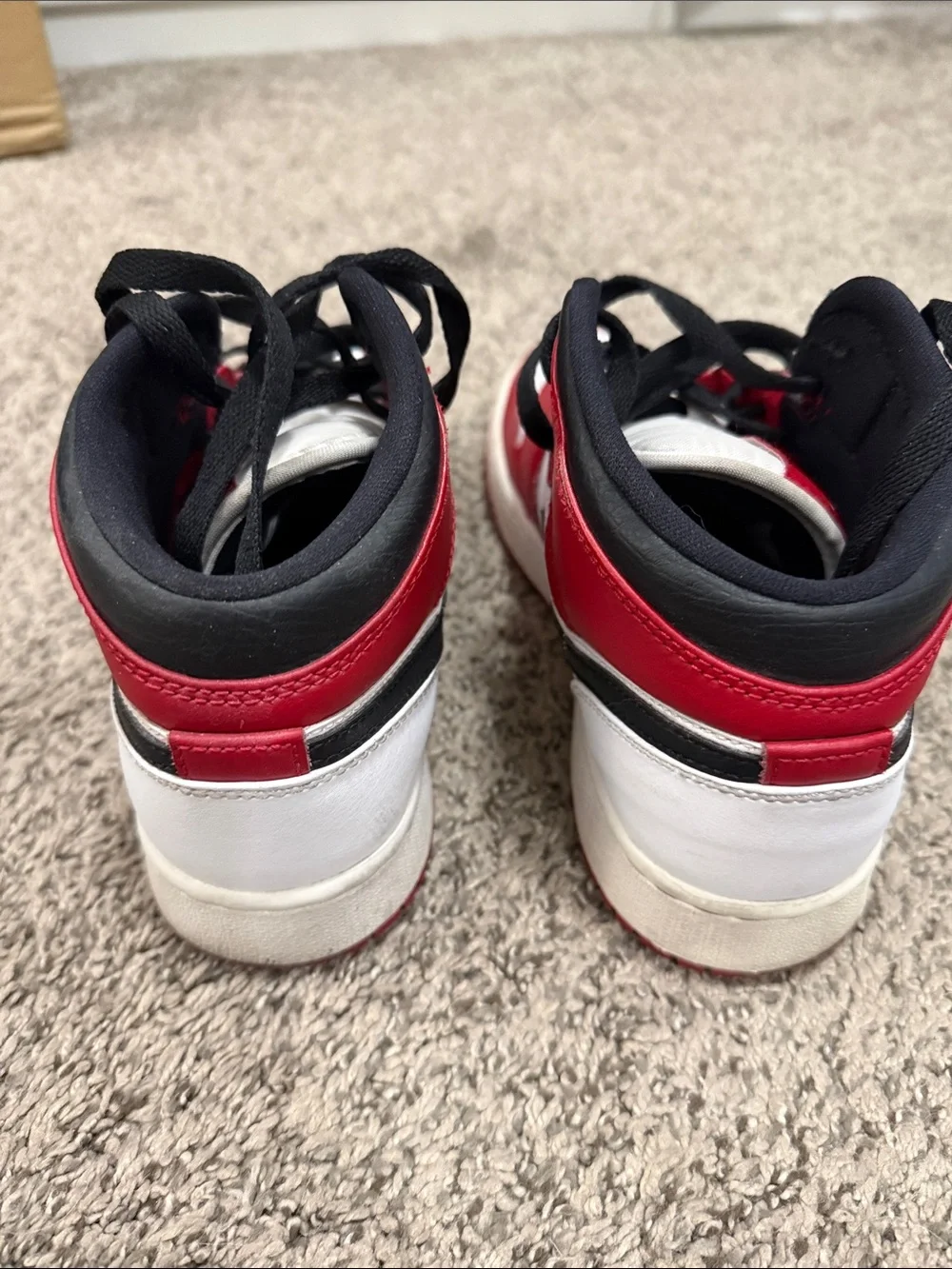 Nike Kids Red White Black Mid-Top Sneakers